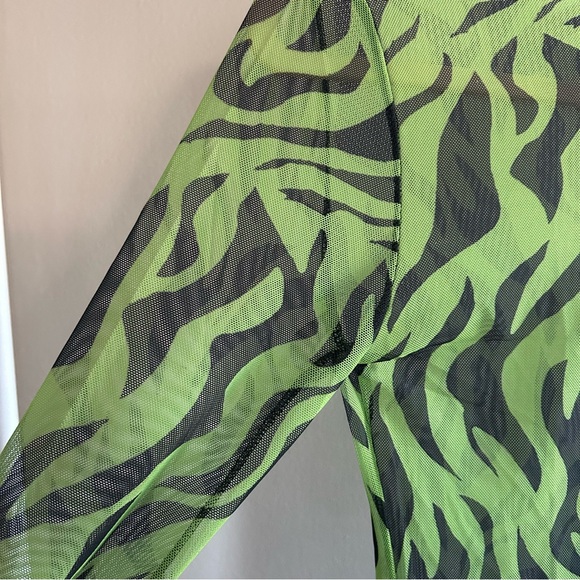 Daisy street mesh long sleeve zebra print top Size 6 - Picture 4 of 5